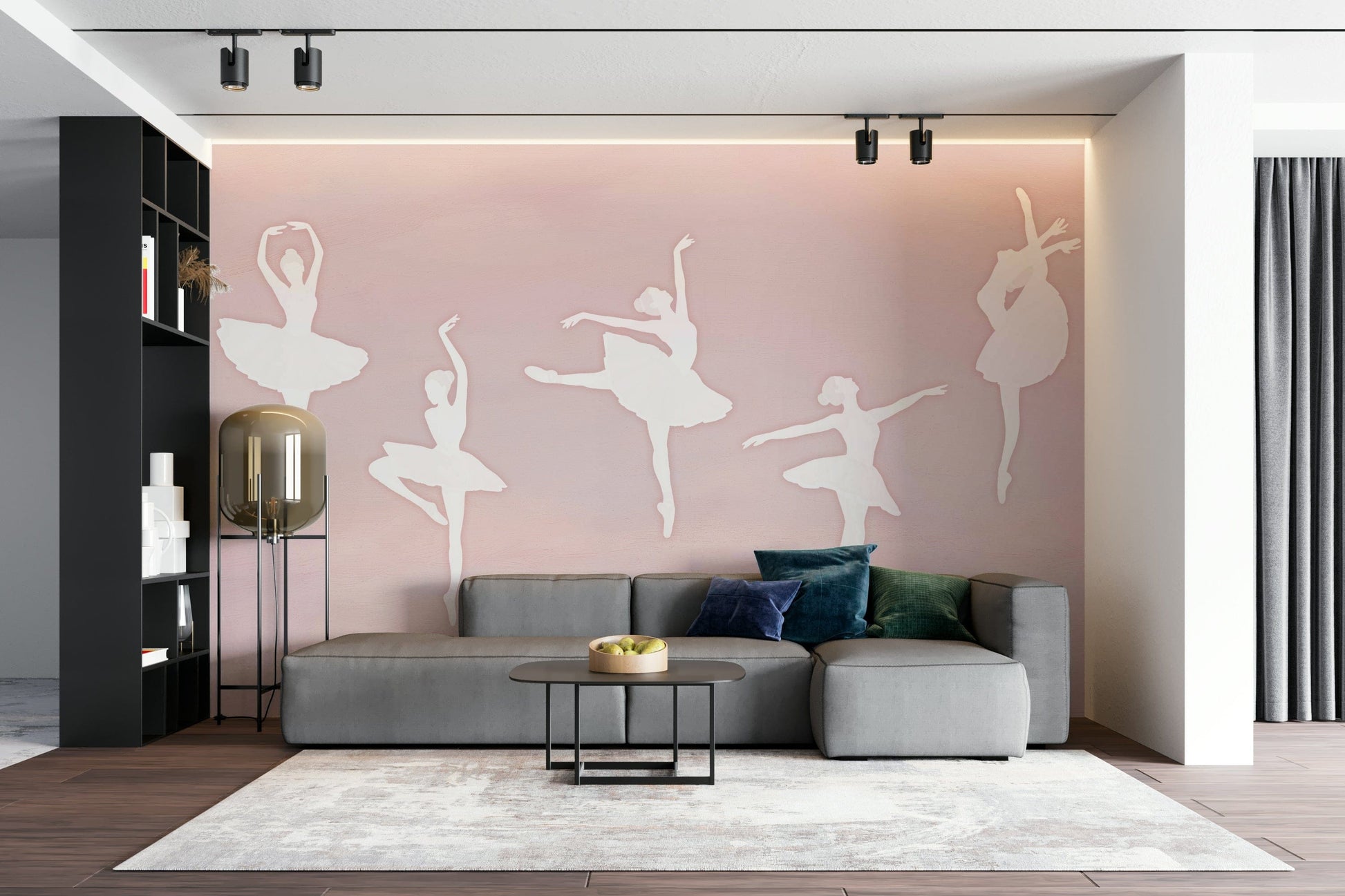 The colors are gentle and soft, with a pastel, pink and white palette.

