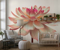 Romantic flower wall mural with soft light