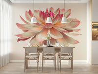 Elegant flower wall mural with pink tones