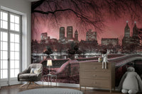 Soft evening light over Central Park captured in a calming wall mural.

