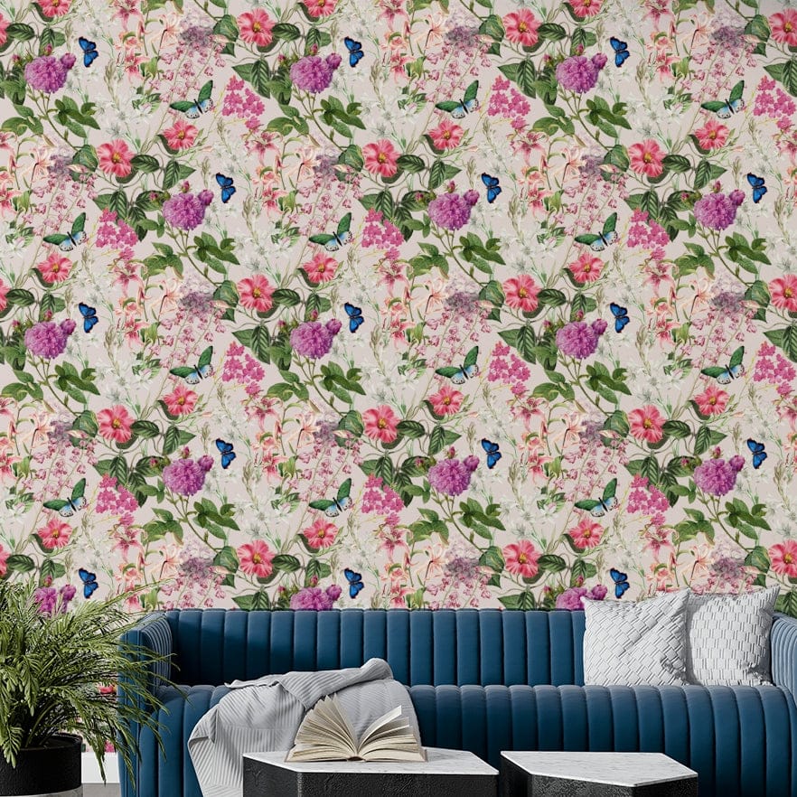 Pink Floral elegant wallpaper

