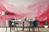 Soft pink and white mural for elegant interiors

