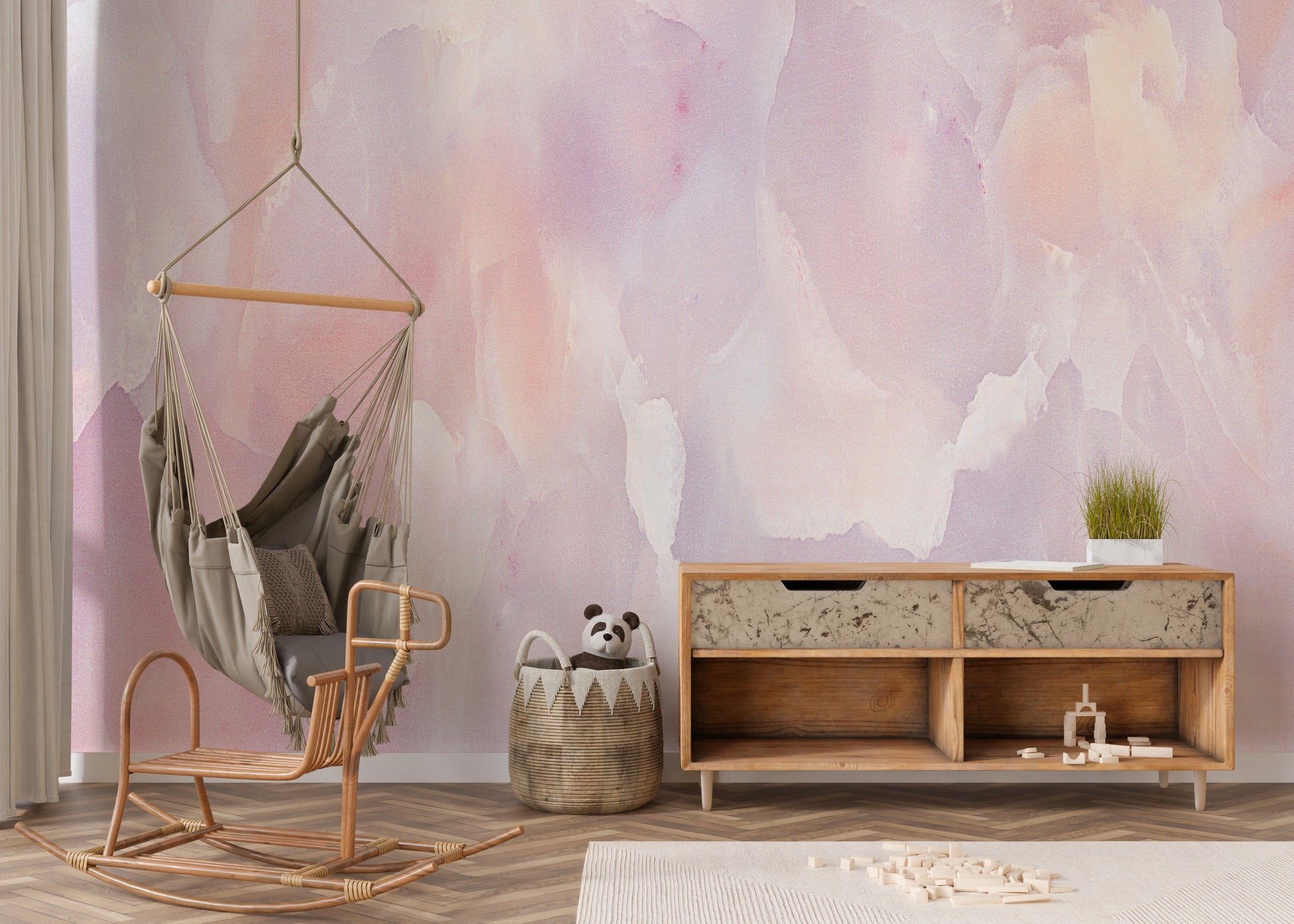 Pink Marble Textured Wallpaper Mural - Giffywalls