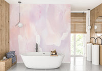 Subtle marble effect wallpaper in pink hues
