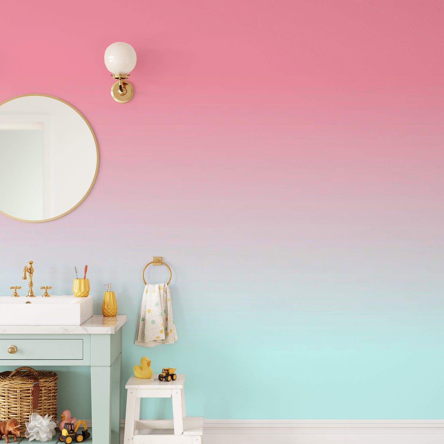 Luxurious rosy silk wallpaper texture for bathroom.
