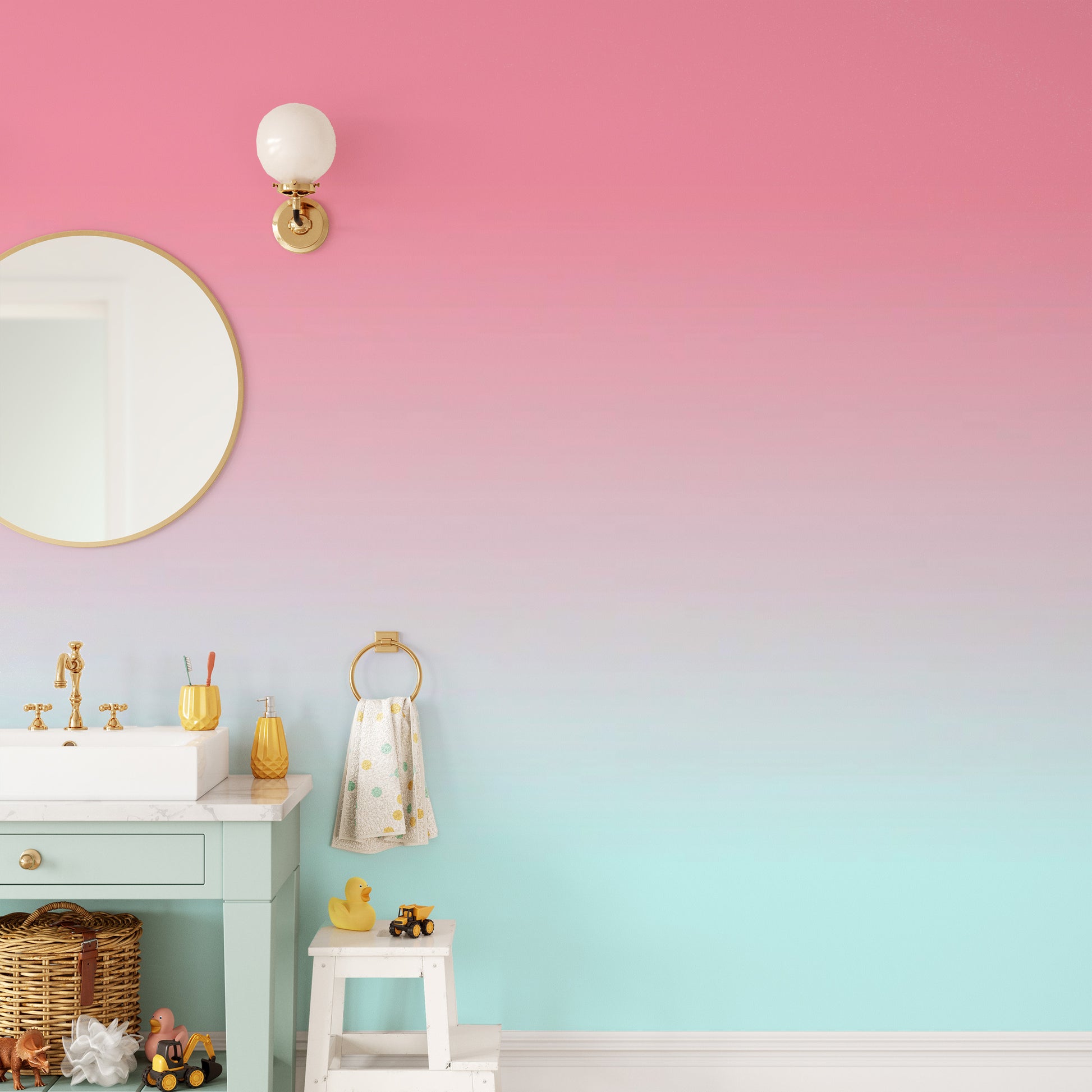 Luxurious rosy silk wallpaper texture for bathroom.