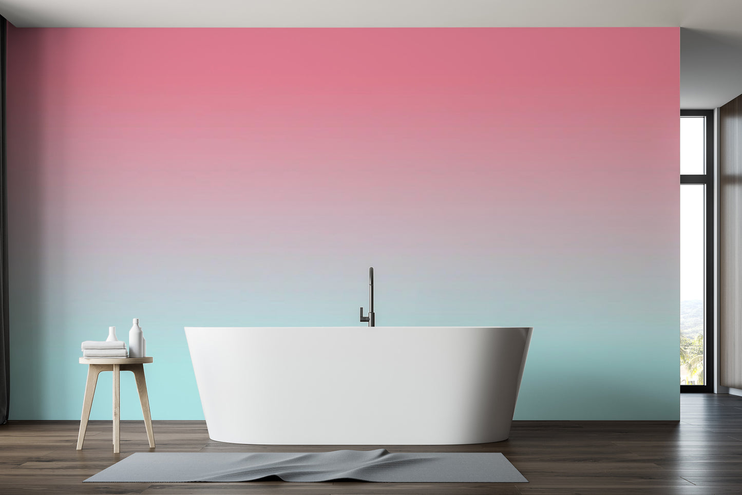 Soft floral rosy wallpaper mural with a matte finish.