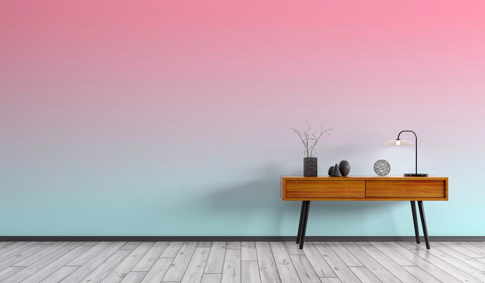 Radiant rosy ombré wallpaper for contemporary homes.