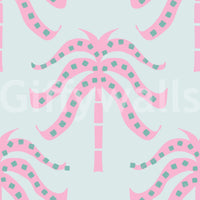 The palm fronds are a central focus of the image.

