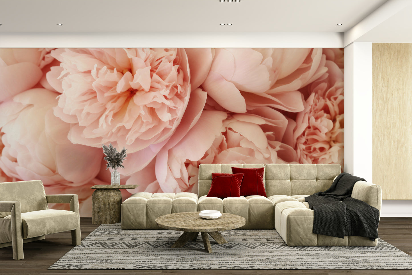 Bedroom floral wallpaper

