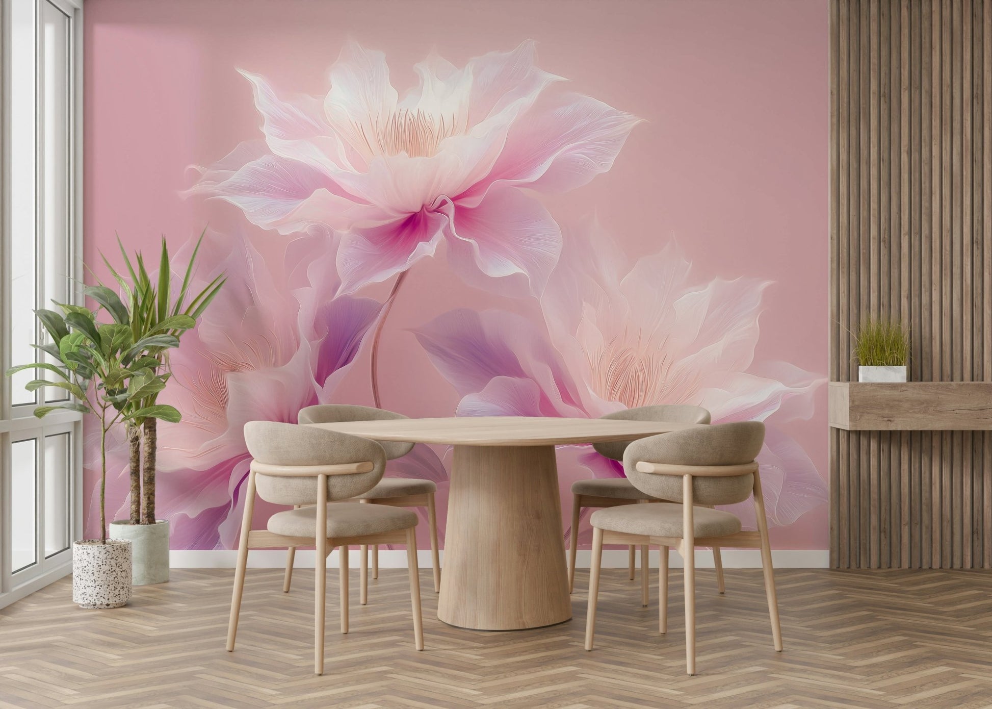 Pastel flower wallpaper for bedroom
