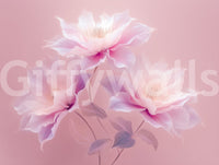 Pink background with dreamy floral art
