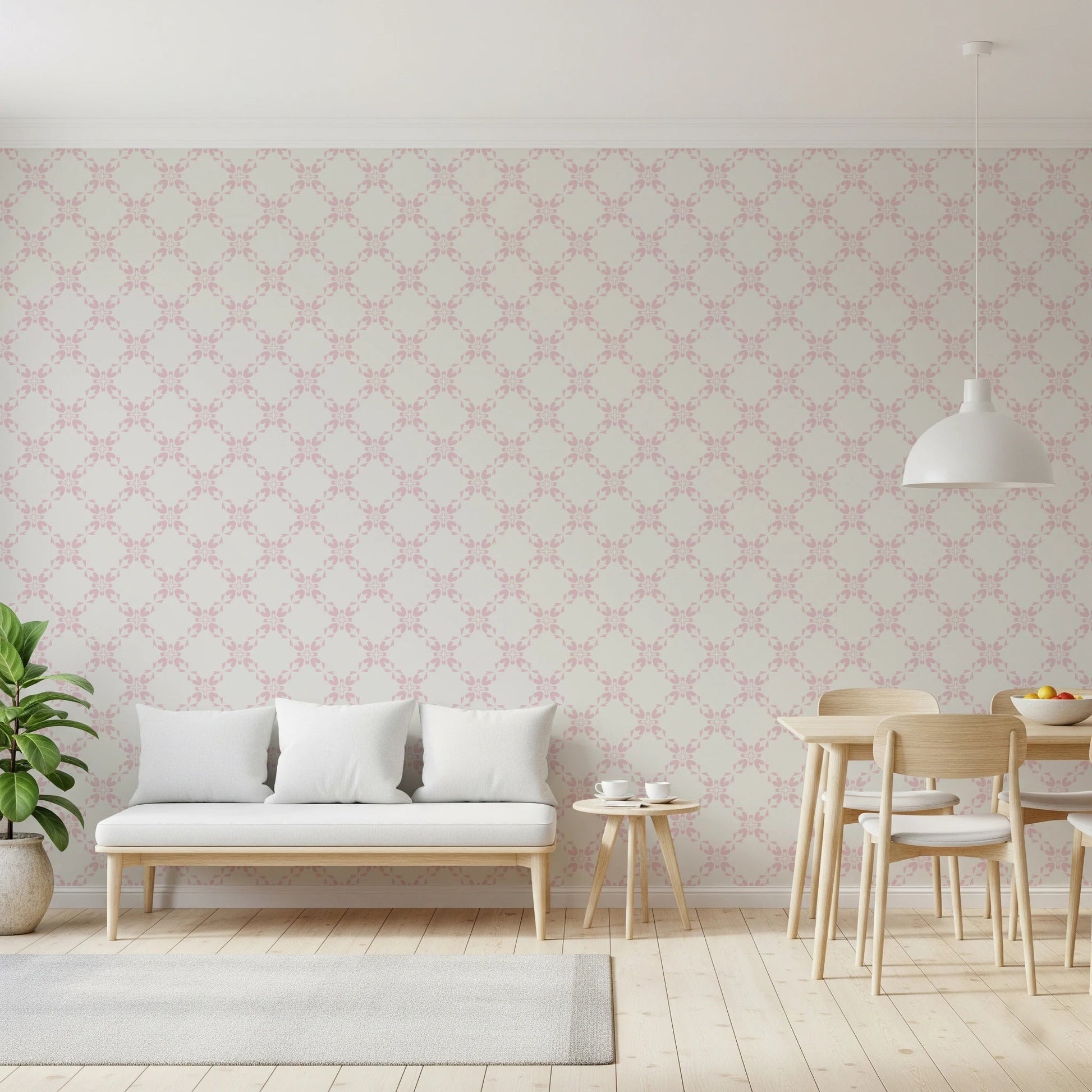 Pink Petal Lattice Wallpaper⁠
