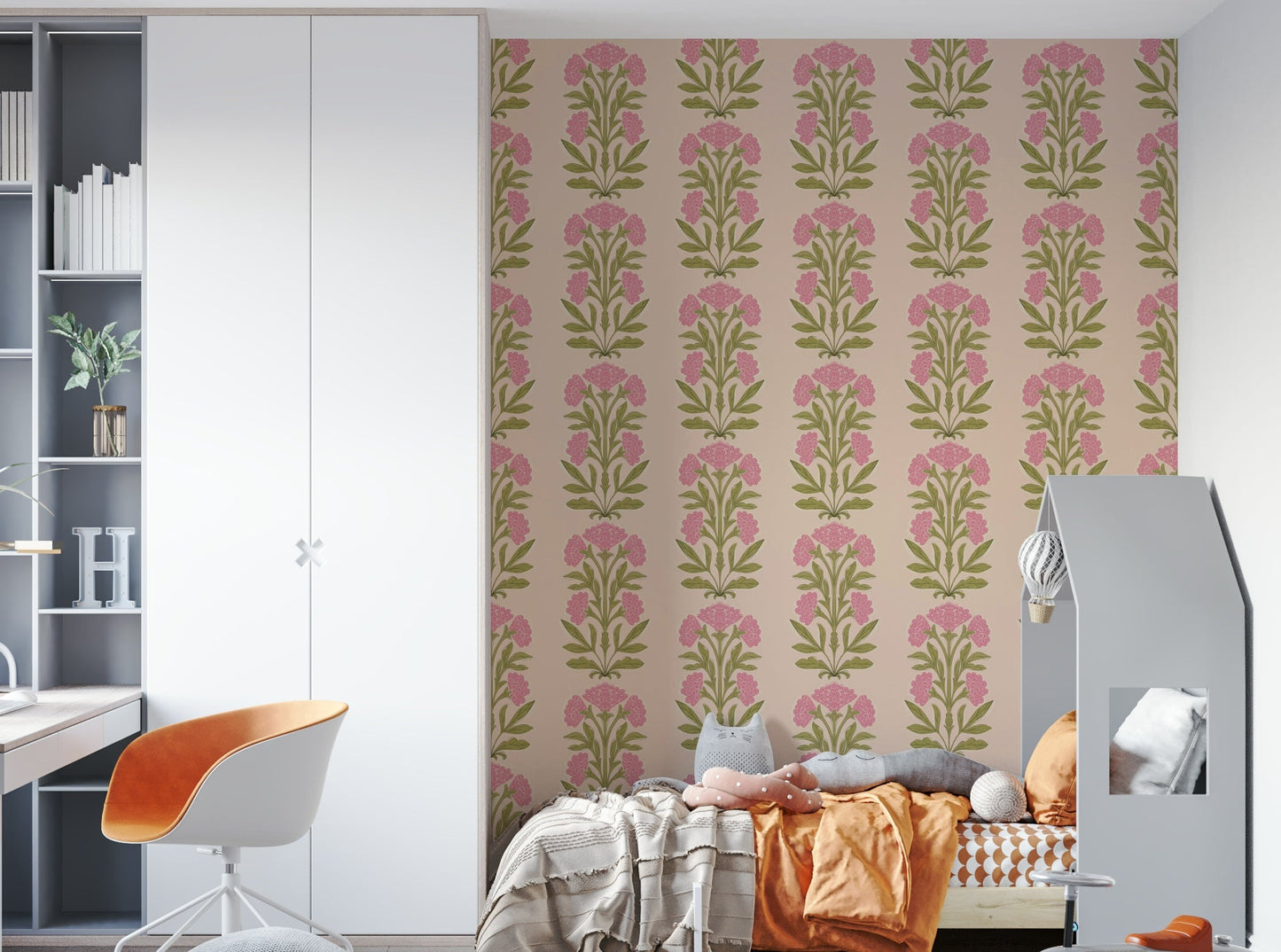 A wallpaper design with a floral pattern.

