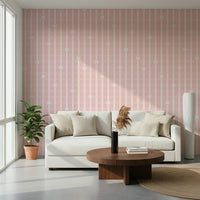 Pink Petal Pattern Wall Mural – Romantic wallpaper featuring scattered pink petals layered on soft stripes.