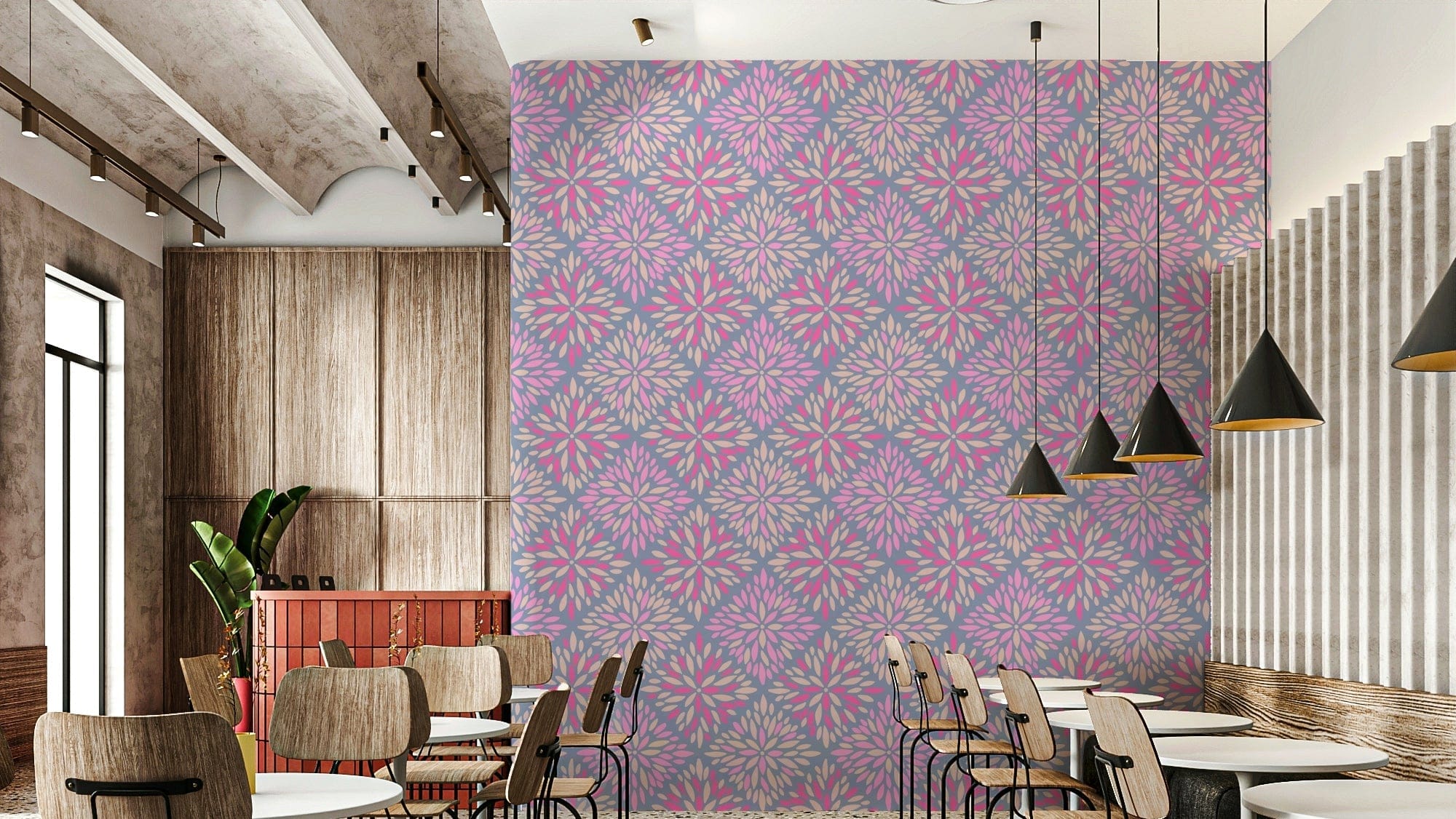 Dahlia Diamonds colorful wall covering