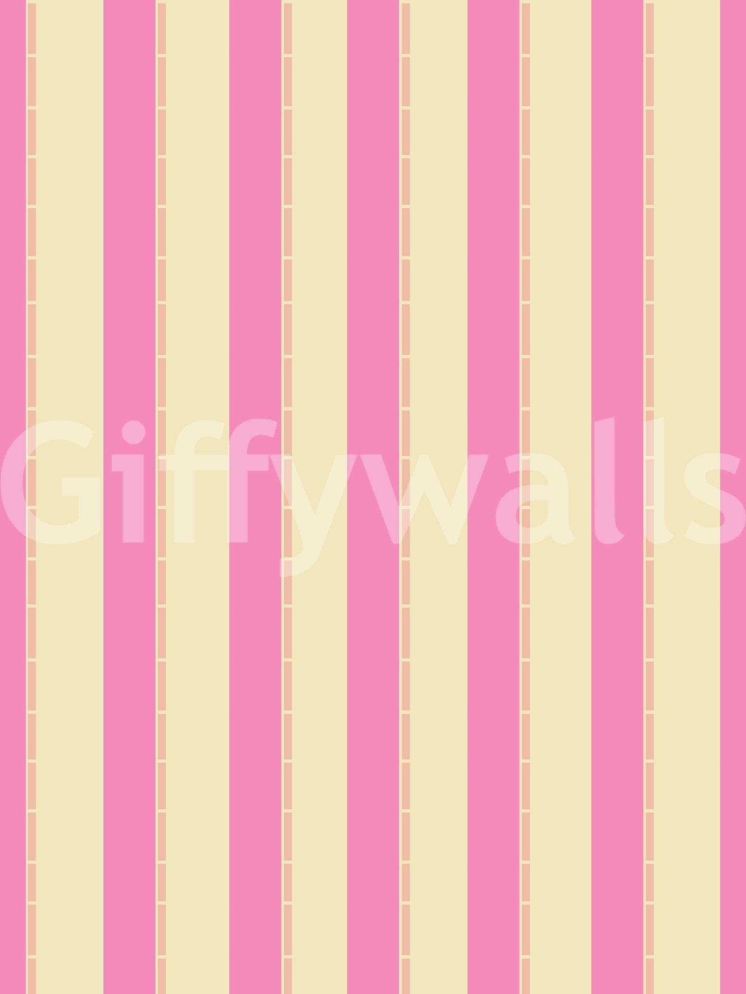 Pink Stripe Delight Wallpaper used to create a sense of height on a wall.