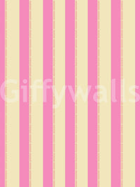Pink Stripe Delight Wallpaper used to create a sense of height on a wall.