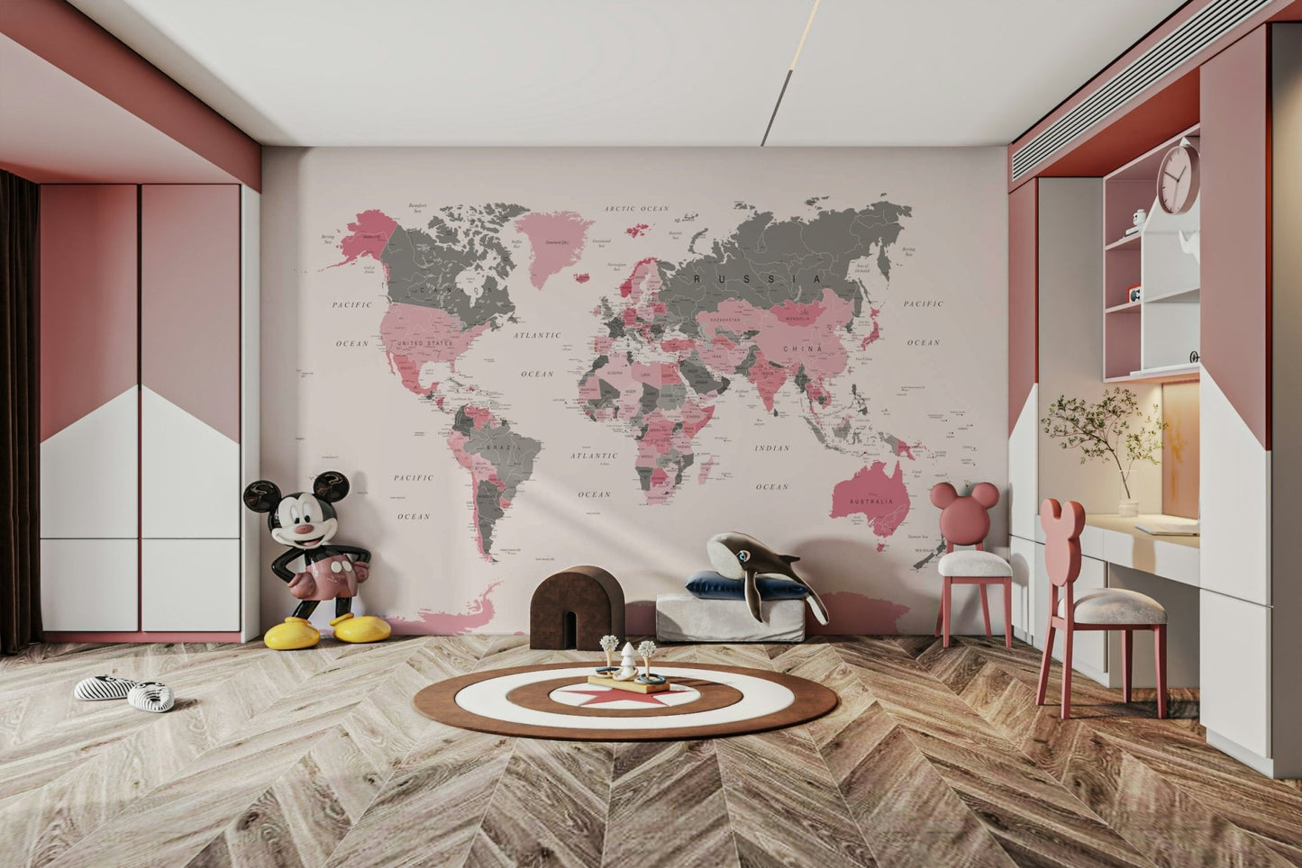 Global map with vintage vibe

