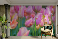 The mural has a soft, graceful feel.

