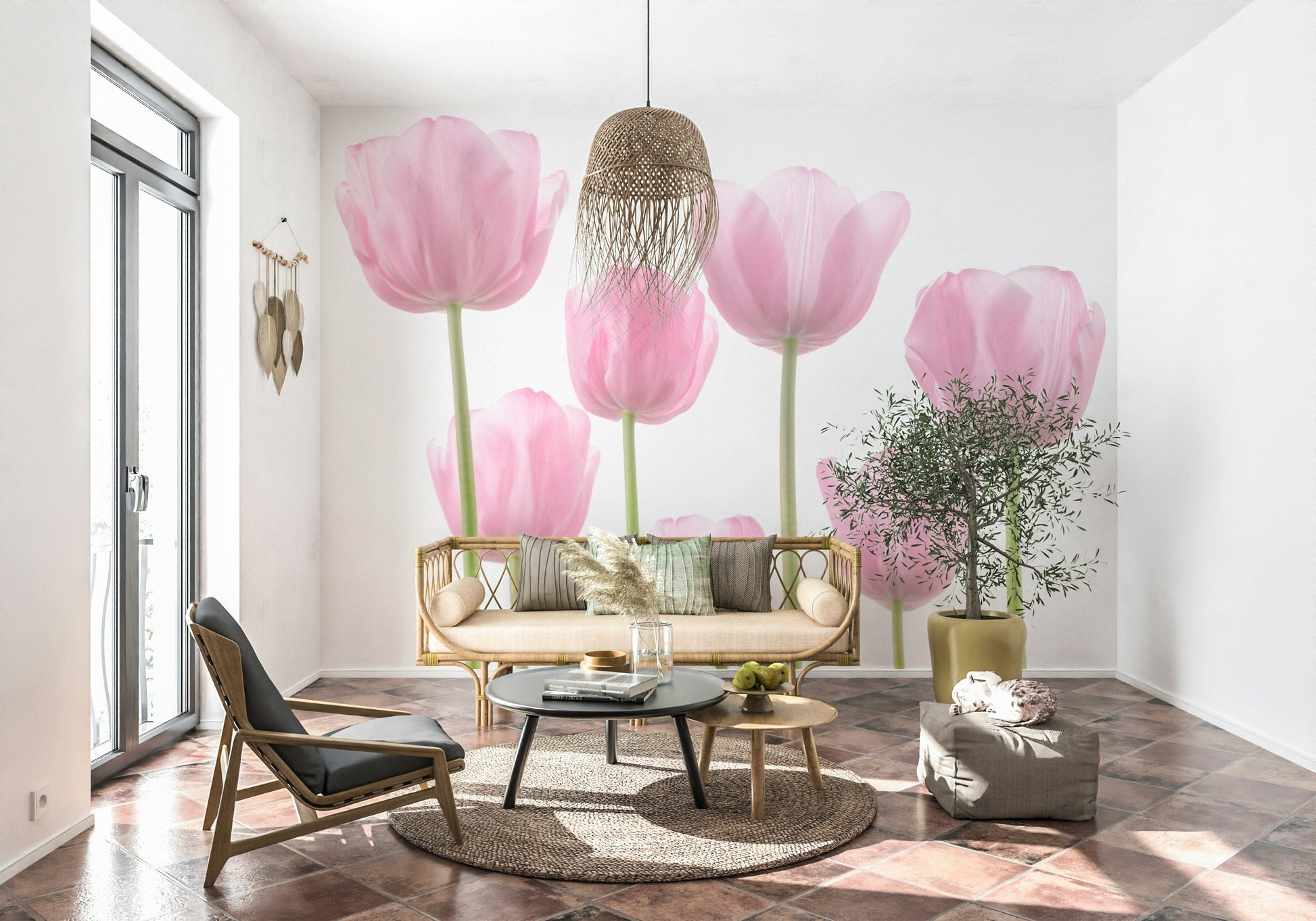 High-key floral Bulbs canvas wall mural dreamy visual.