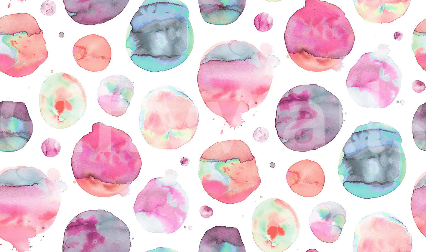 Pink wallpaper dots in watercolor style wallpaper