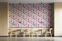 Pink and blush dot wallpaper in artsy style

