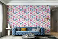 Artistic pink spot wallpaper with a fluid look

