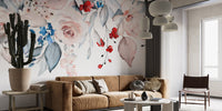 Elegant Pink Flower Wallpaper Mural