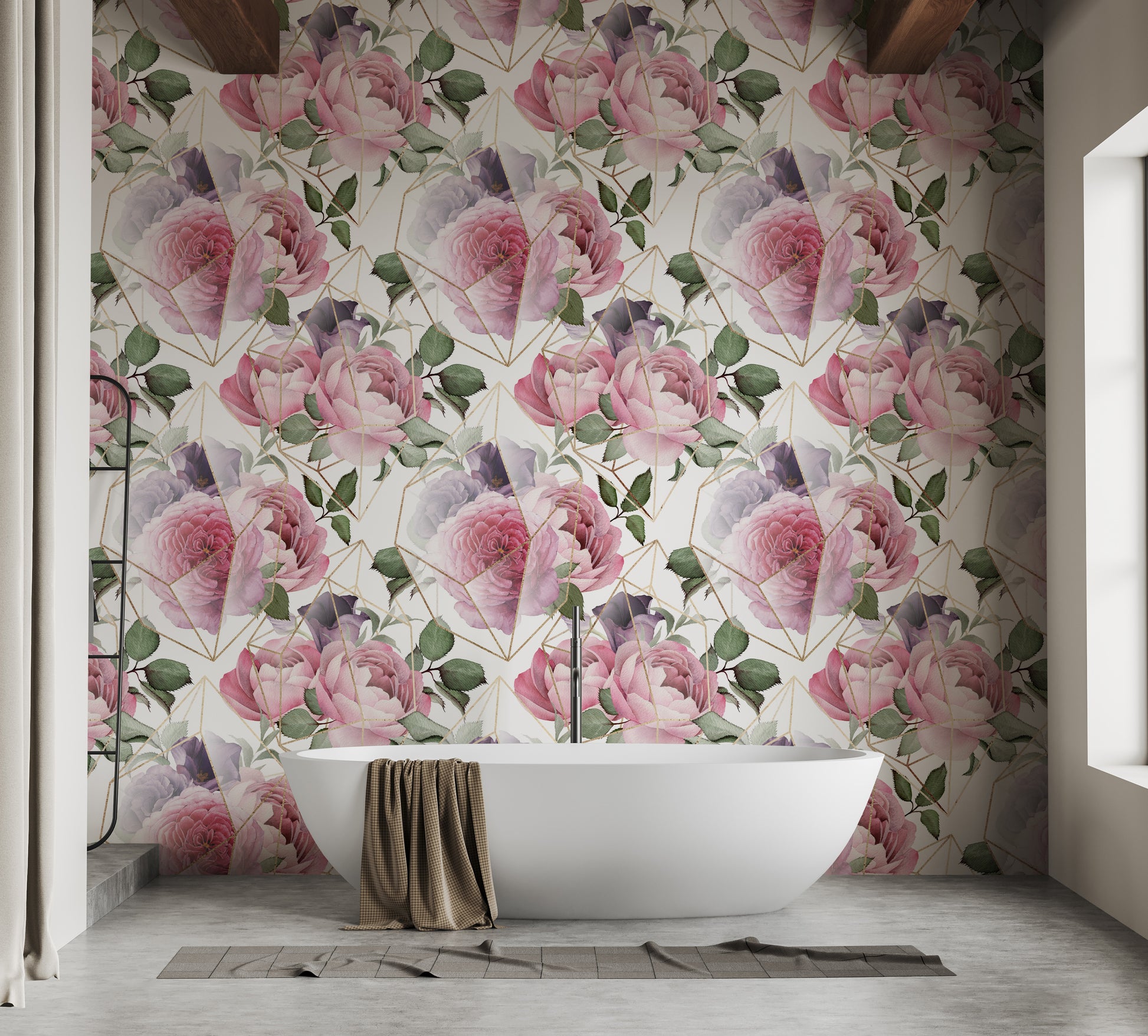 Elegant Pink Blooms Wallpaper Design