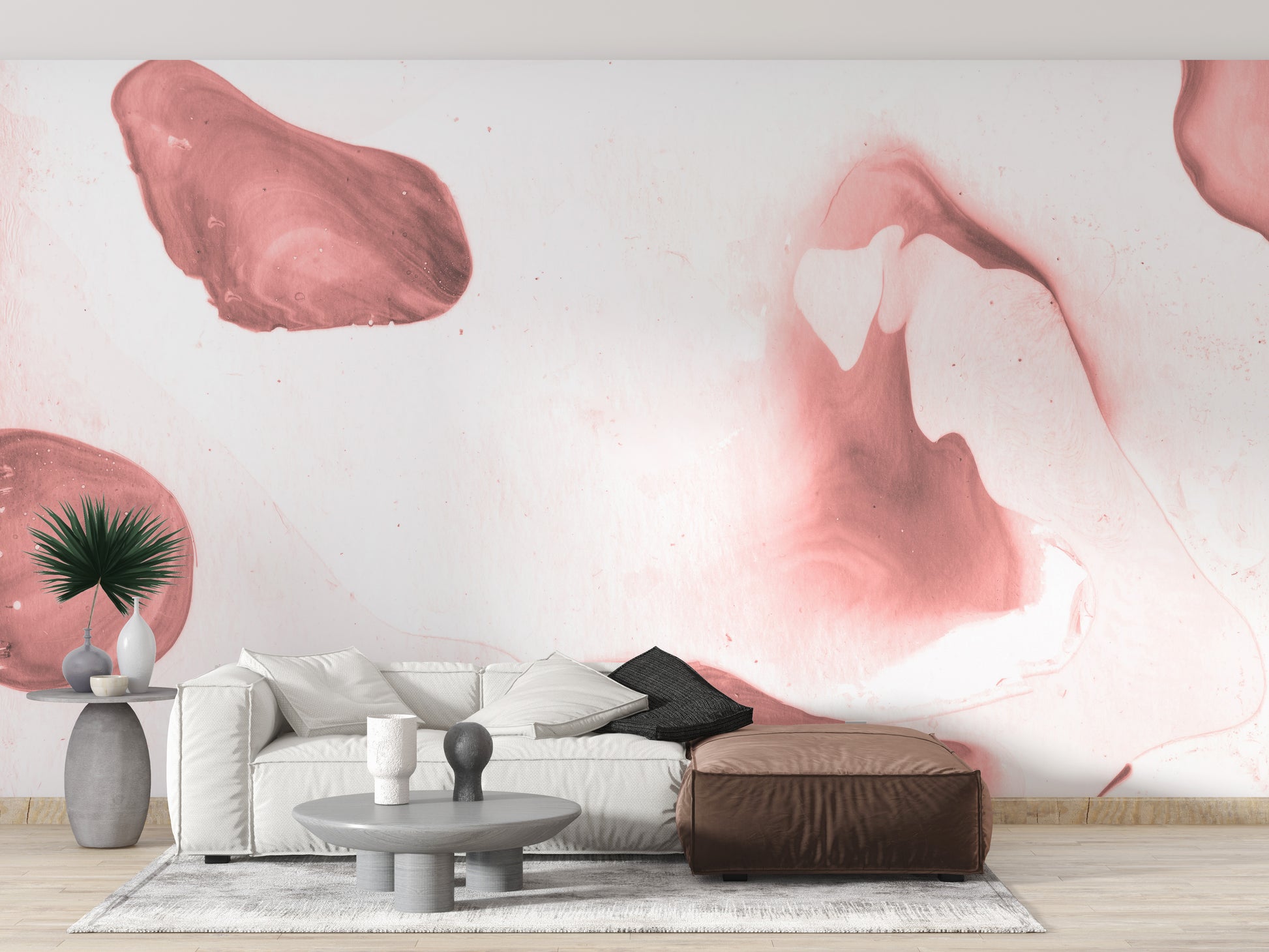 Creative watercolor pink mural