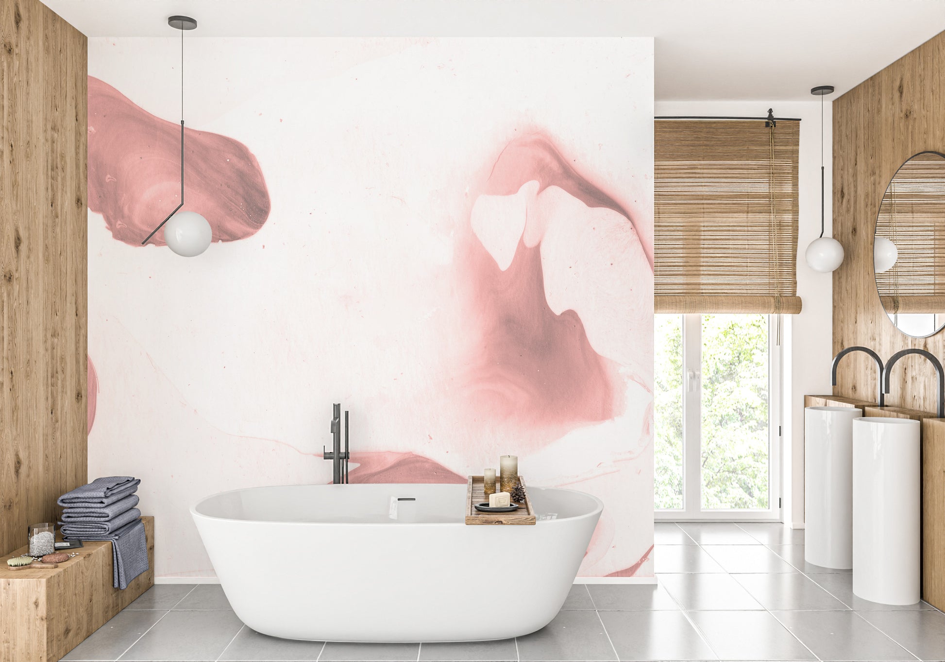 Serene pink artistic statement
