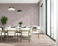 Pink Whisper Florals peel and stick wallpaper dusty rose