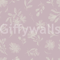 Dreamy Pink Whisper Florals wall mural muted violet tones