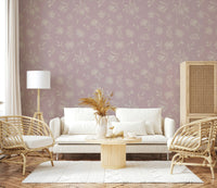 Delicate blossom wall mural Pink Whisper Florals airy aesthetic