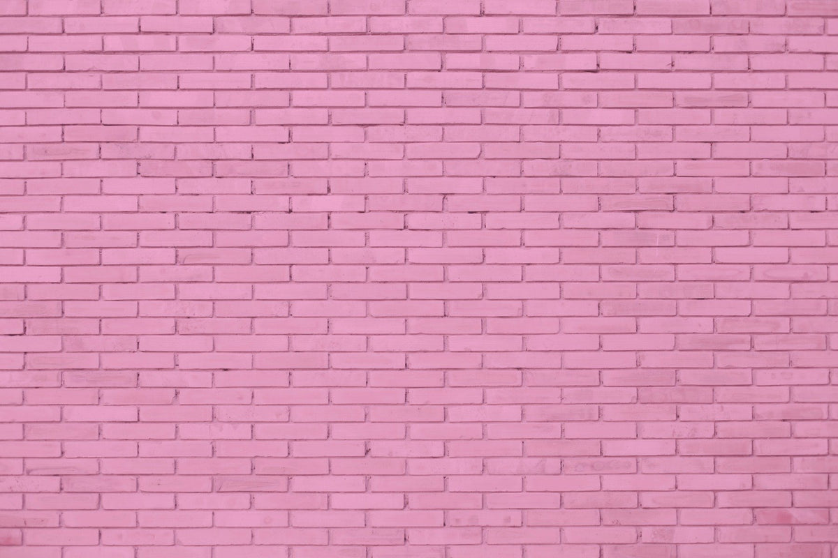 Pink Brick Wallpaper Mural in your room — zoomed