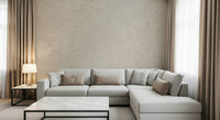 Decorative wall covering featuring neutral beige plaster finish