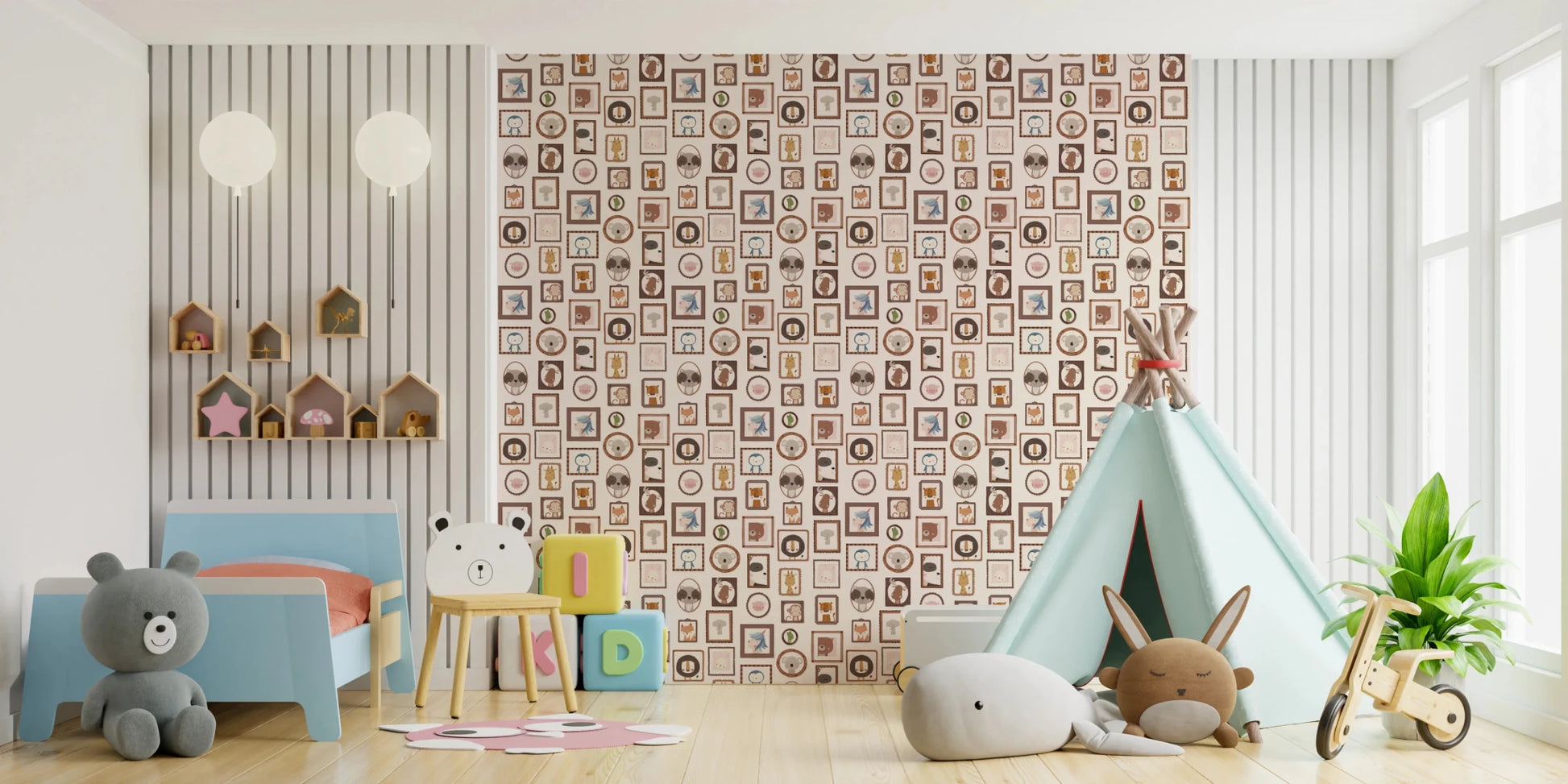 Playful Animal Portraits Wallpaper⁠