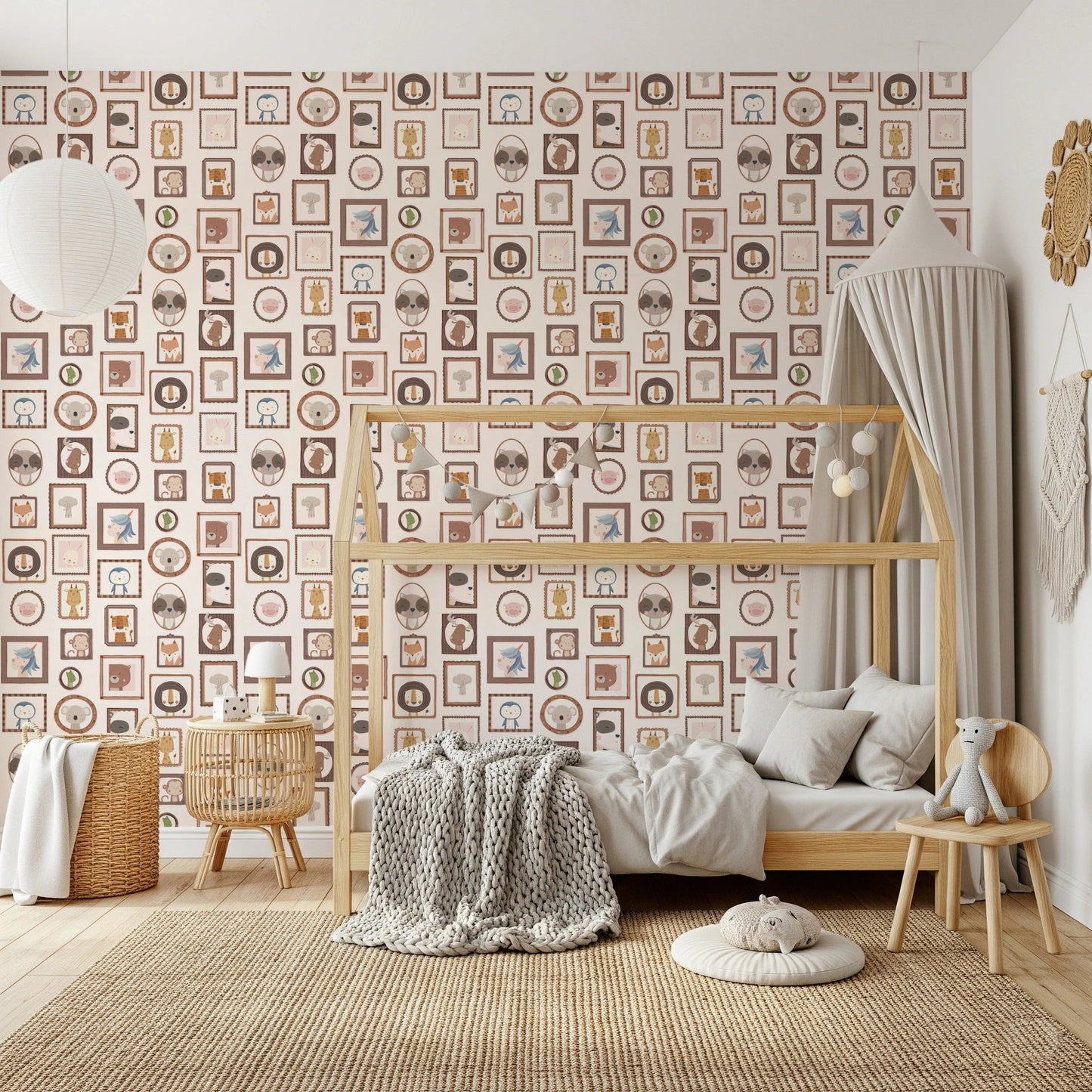 Playful Animal Portraits Wallpaper⁠