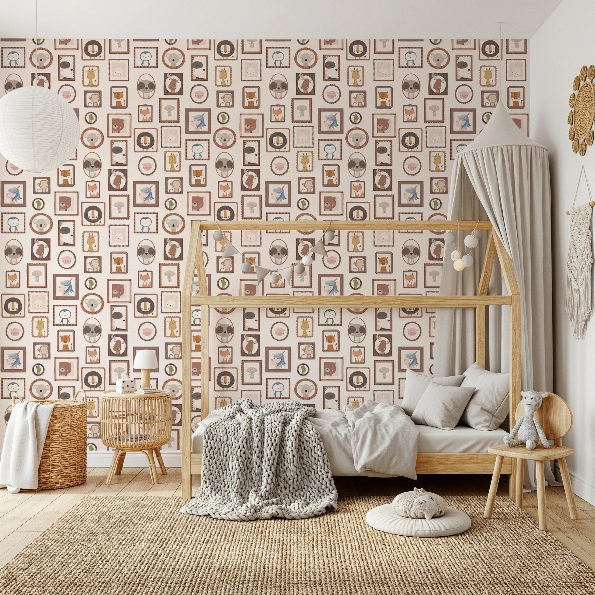 Playful Animal Portraits Wallpaper⁠