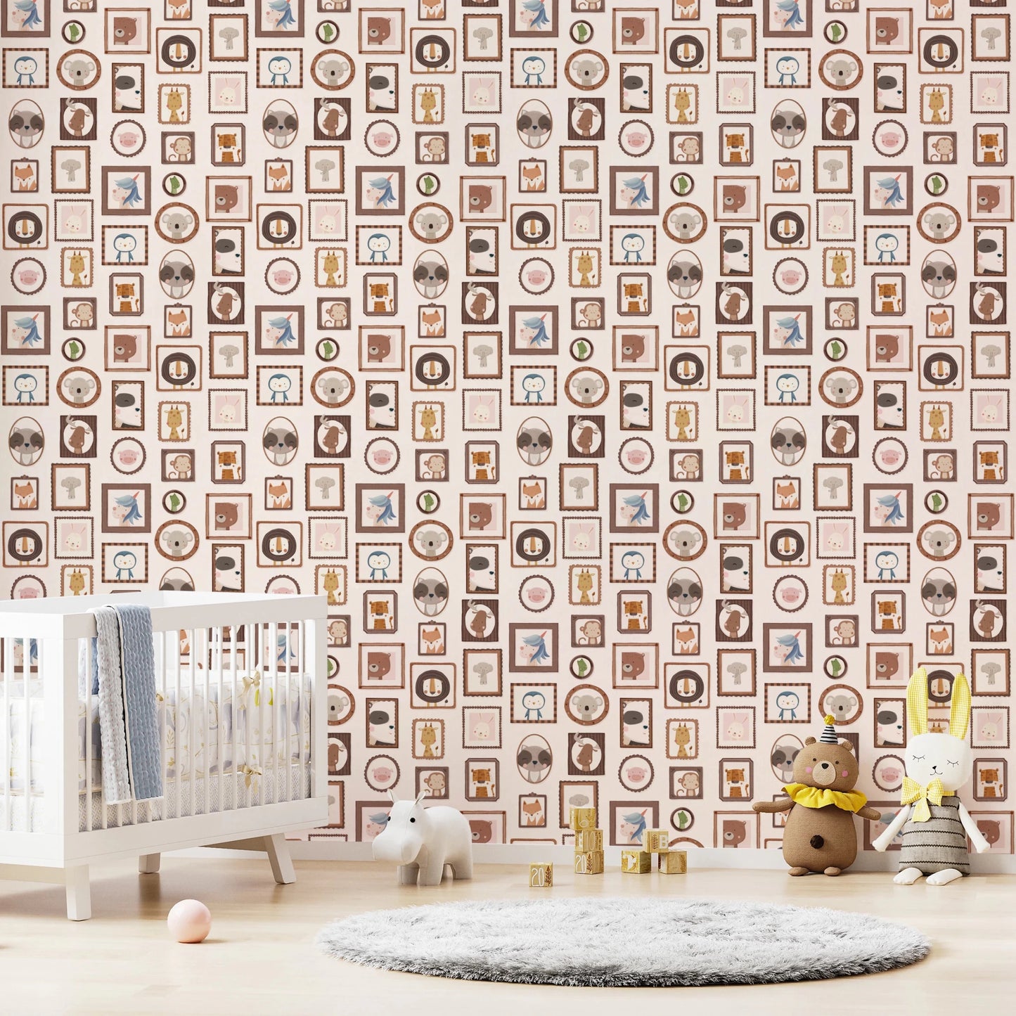 Playful Animal Portraits Wallpaper⁠