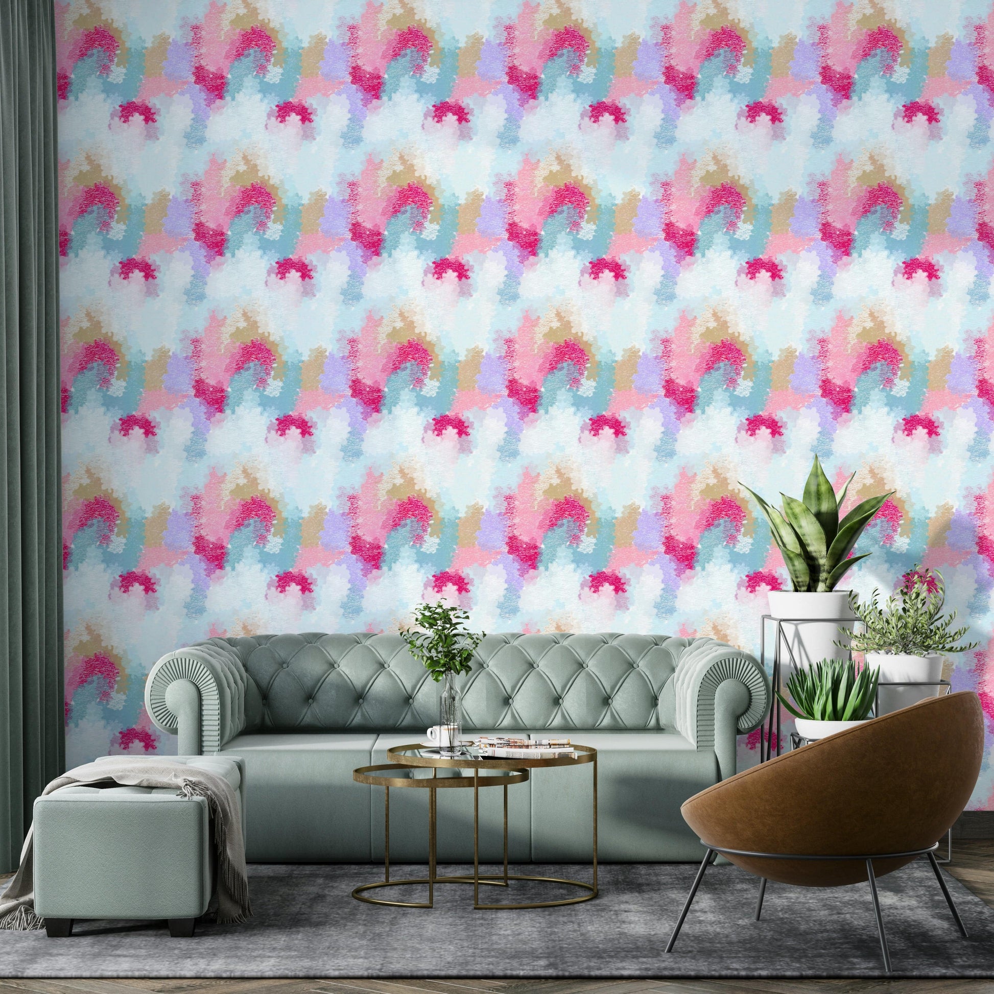 Crayon Strokes vibrant mural wallpaper

