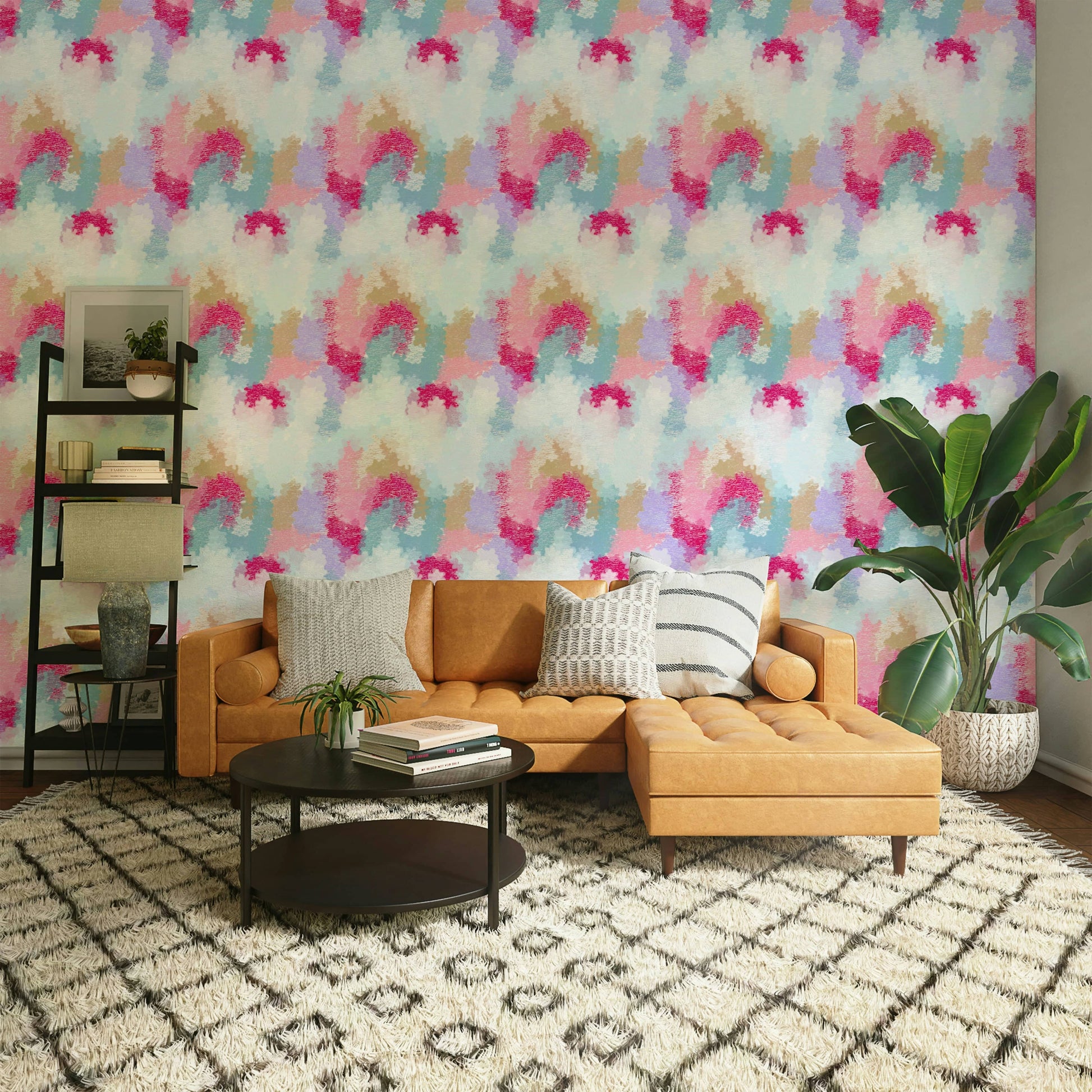 Crayon Strokes lively mural wallpaper

