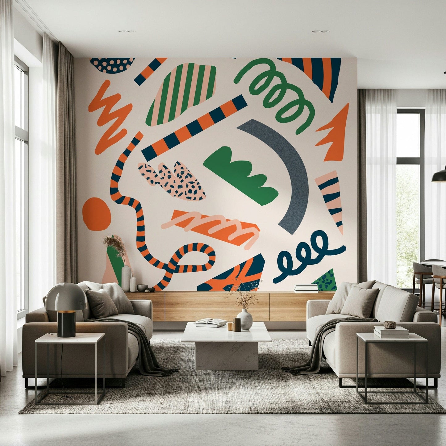 A classic abstract pop wallpaper for walls.

