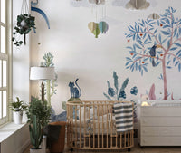 Playful Wildlife Wall Mural - Giffywalls