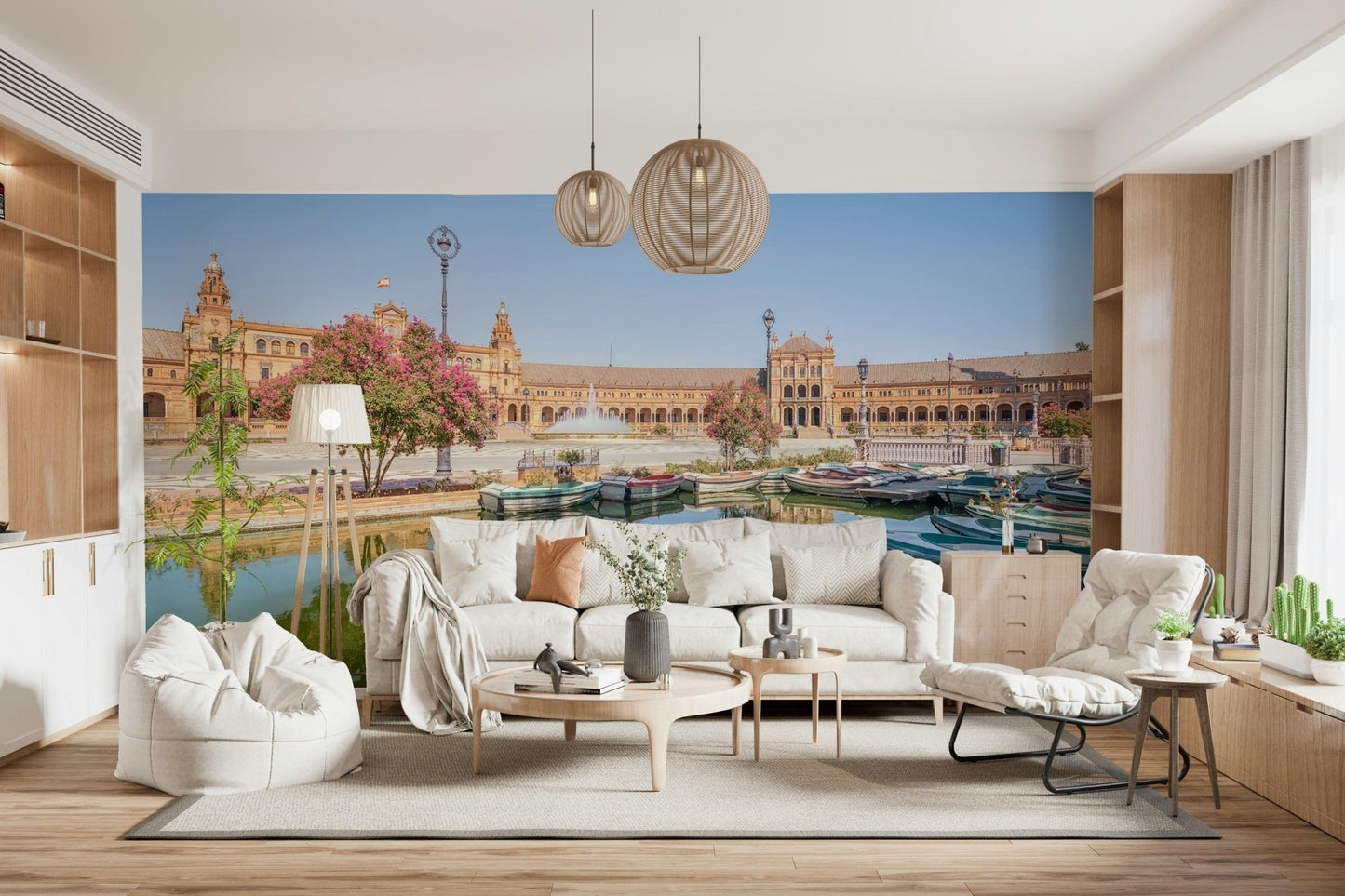 Spanish heritage wall mural showing Plaza de España landmark view