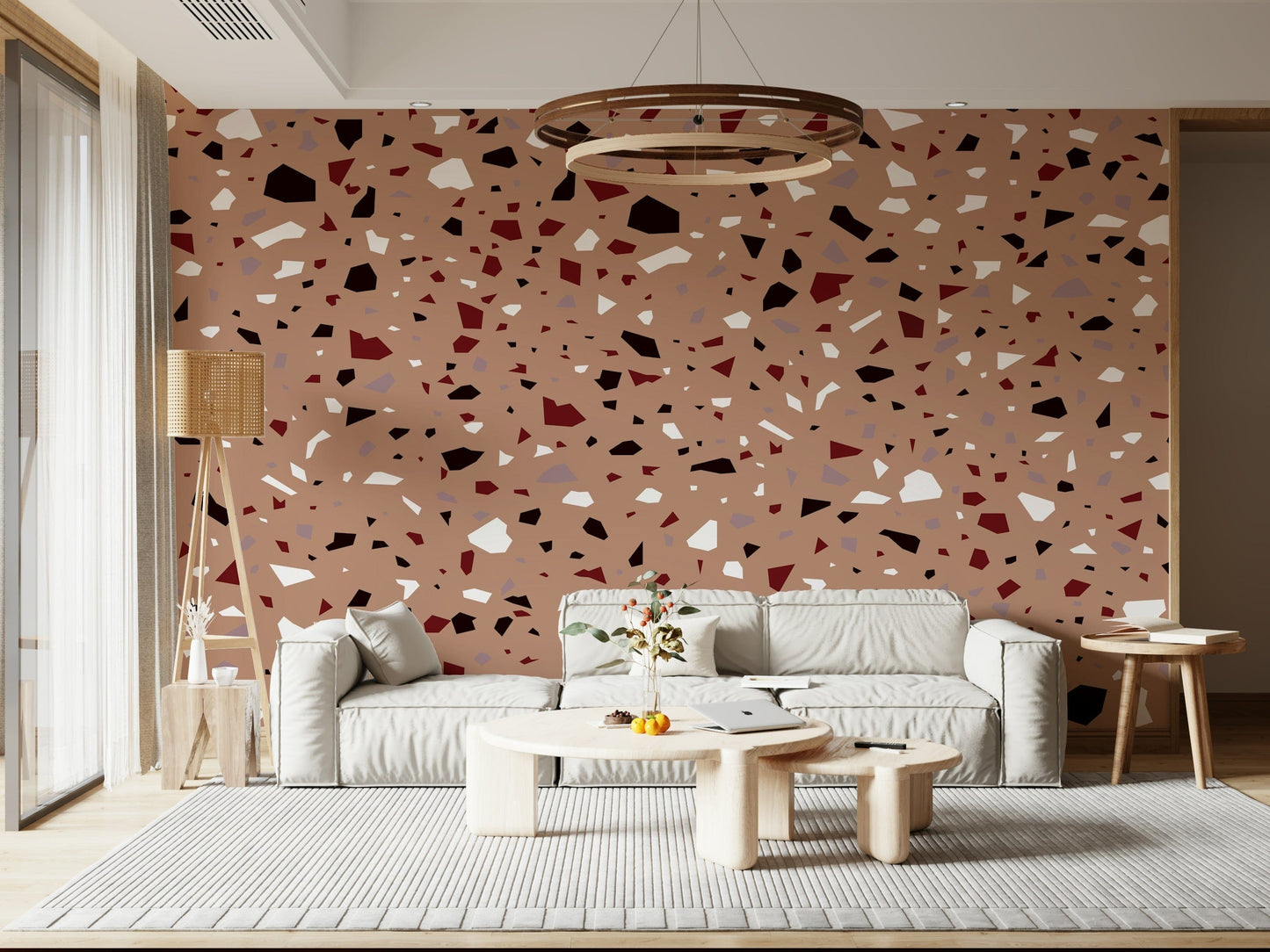 A contemplative gentle stone wallpaper mural for a feature wall.