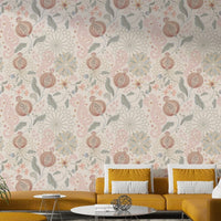 The mural has a soft, graceful feel.

