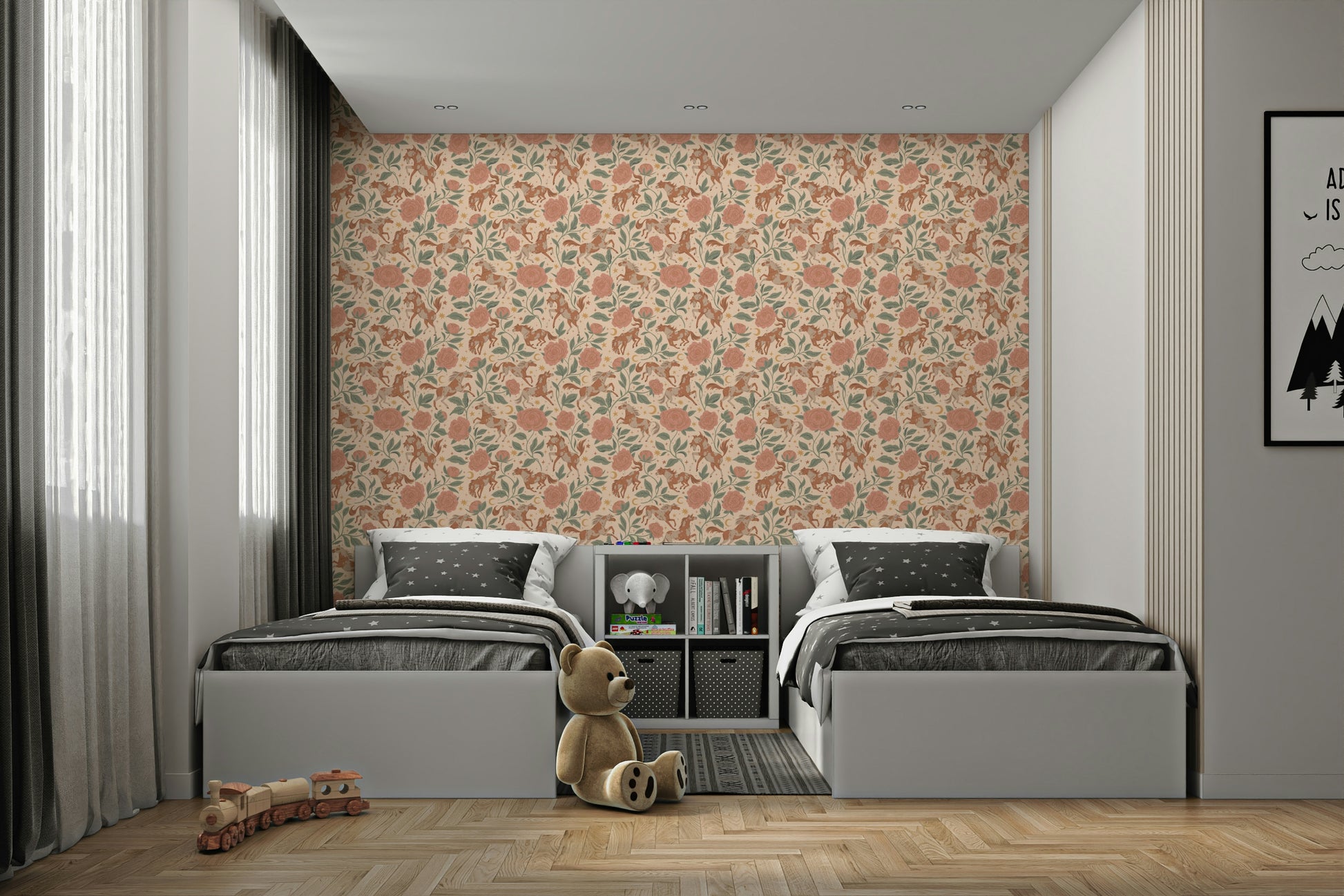 Gentle Wild West wallpaper for nurseries or bedrooms

