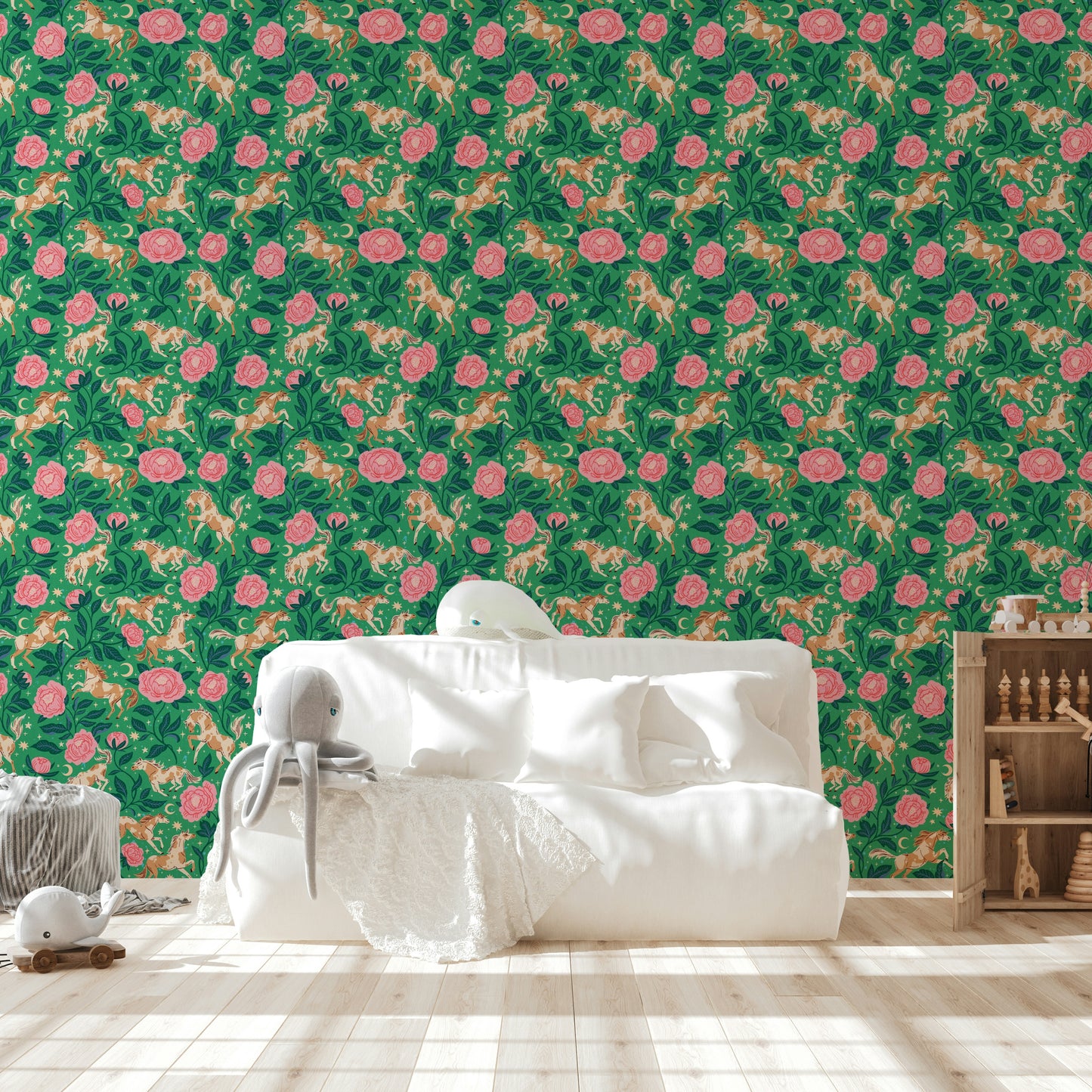 Ponies and Peonies Wild West Americana-08 Wallpaper⁠